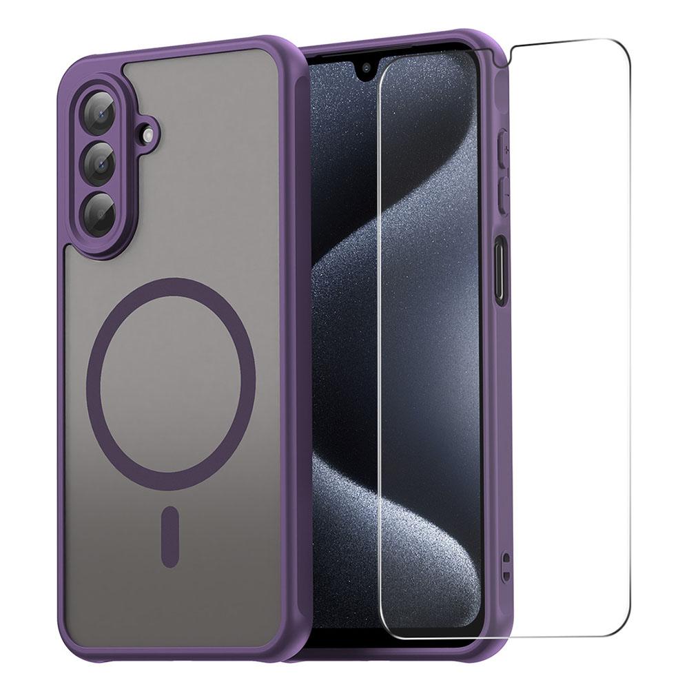 

ENKAY HAT PRINCE For Samsung Galaxy A17 5G/A17 4G Magnetic Case with 9H Tempered Glass PC TPU Matte Phone Cover