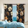 Set Of 2 Boho Versatile Polyester Transparent Curtains Home Decoration Brown Floral Use Bedrooms Living Rooms Curtain For Great Room Made