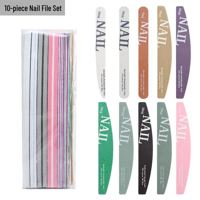10-Piece Nail File & Buffing Set - Nail Art, Shaping & Polishing Strips
