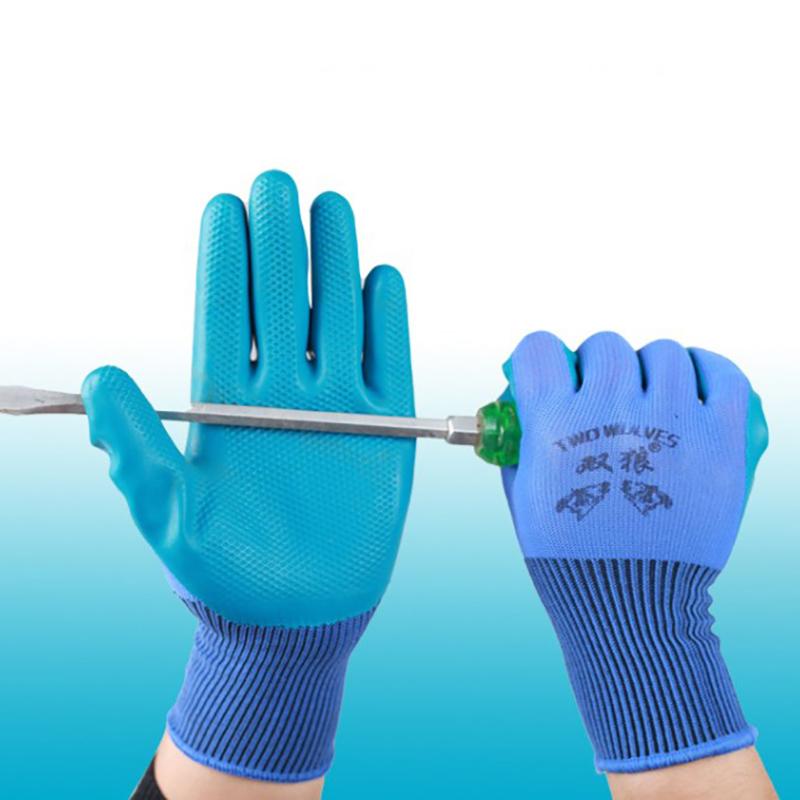 Working Gloves Polyester Grey Latex Glove Wostar Protective For Work Garden Durable Non-Slip Waterproof Gardening Gloves