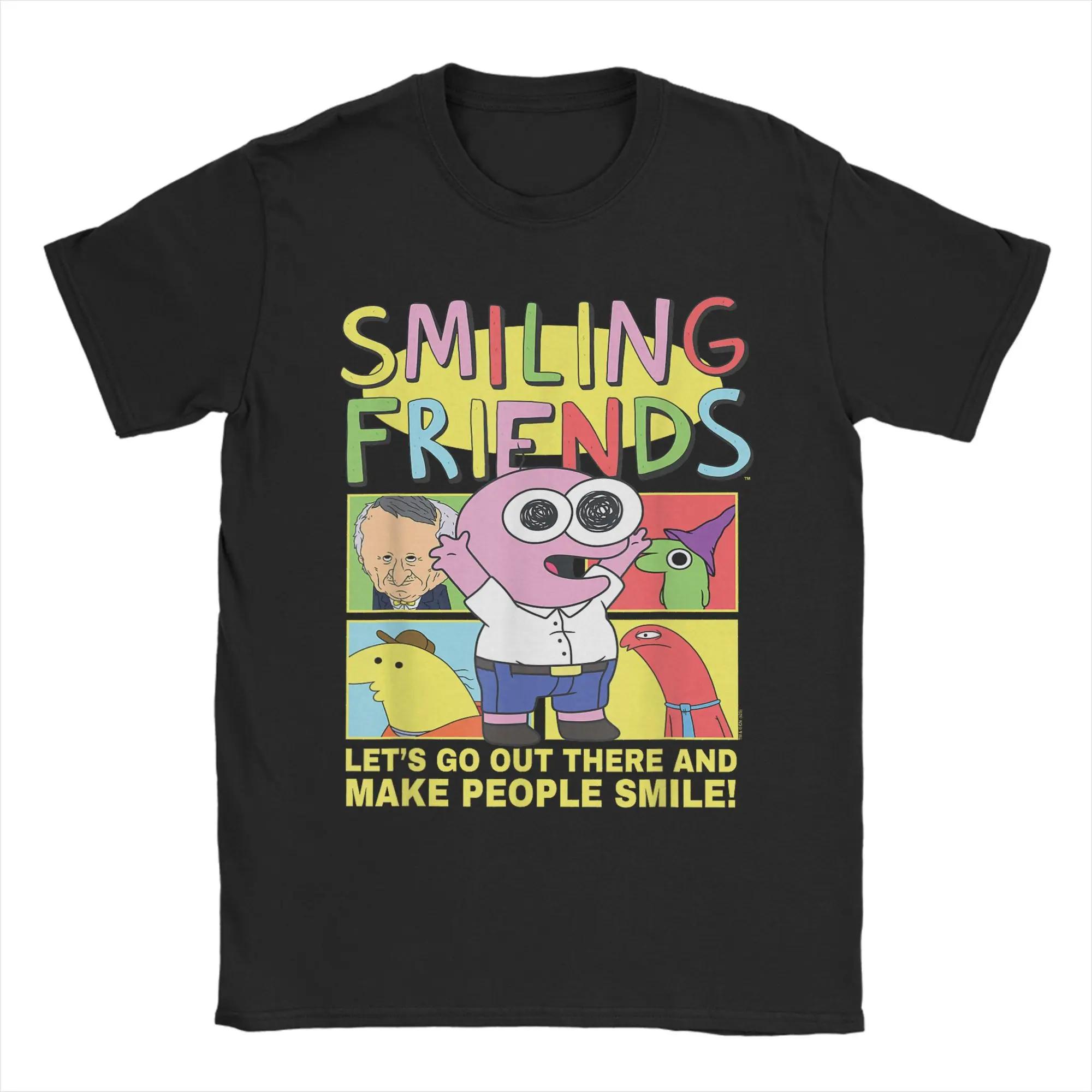 

Smiling Friends Glep Flowers T Shirt Unisex Women Cotton Cool TShirt Round Neck Tee Shirt Short Sleeve Tops Summer S