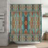 Abstract Geometric Print Shower Curtain: Vivid Blue Orange Red Decorative Fabric Waterproof Bathroom Accessories 72X84 Inch (Set