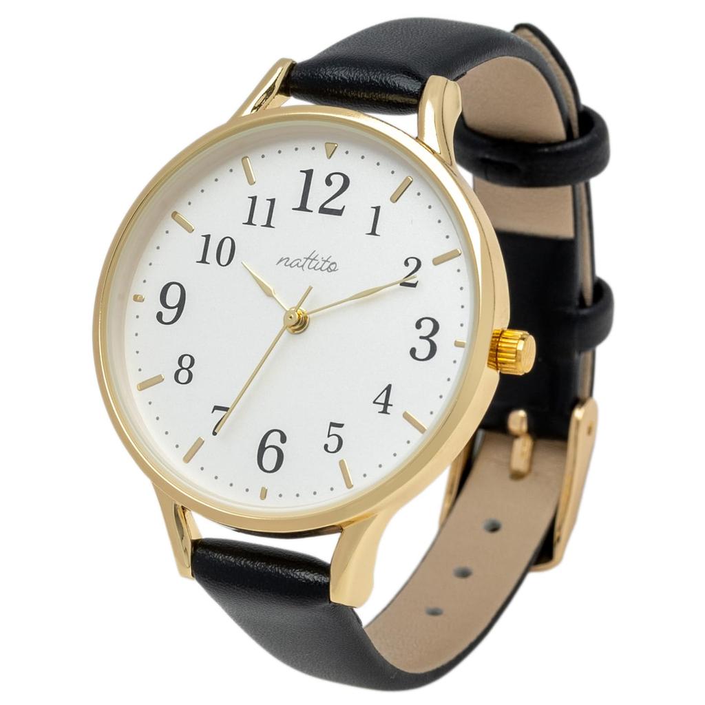 FIELD WORK FAGRA analog ladies watch synthetic leather band leather watch simple thin light cute casual everyday use black MKL3026-4 BK