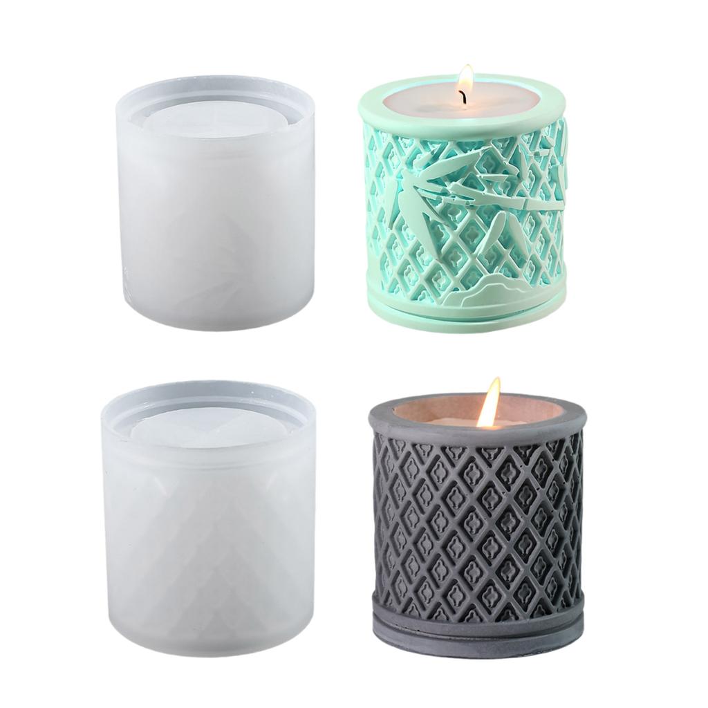 Bamboo Pen Holder Silicone Molds Resin Crafting Moulds Desk Organizers Moulds Silicone Storage Jar Molds for Pen Holder