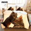 3D Cute Wolves Cat Dog Print Bedding Set Cute Duvet Quilt Cover Wild Animal Tribal Bed Cover With Pillowcases Custom Bed Linen