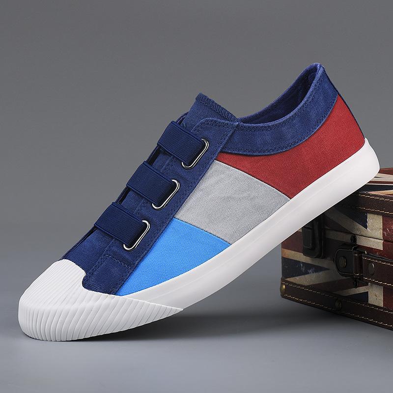 Summer New Men's Shoes One Pedal Elastic Belt Lazy Shoes Korean Fashion Comfortable Flat Shoes.