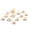50Pcs Loose Round Wood Beads Face Jewelry DIY Children Beading Smile Beads