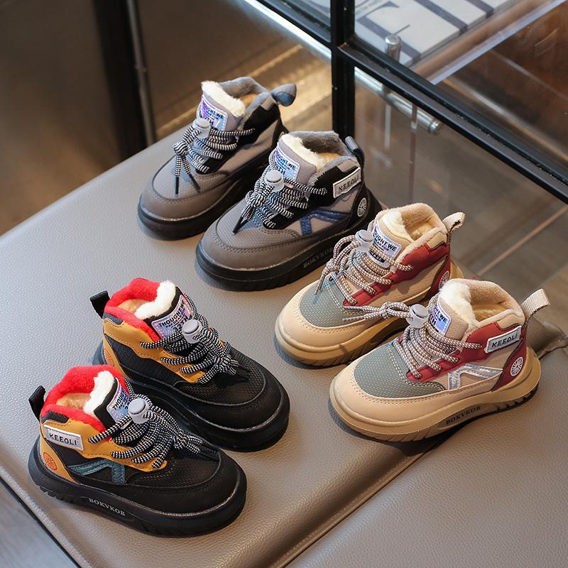 Winter Children Casual Shoes for Girls Boys Korean Style Soft Bottom Anti-slippery Versatile Ankle Shoes