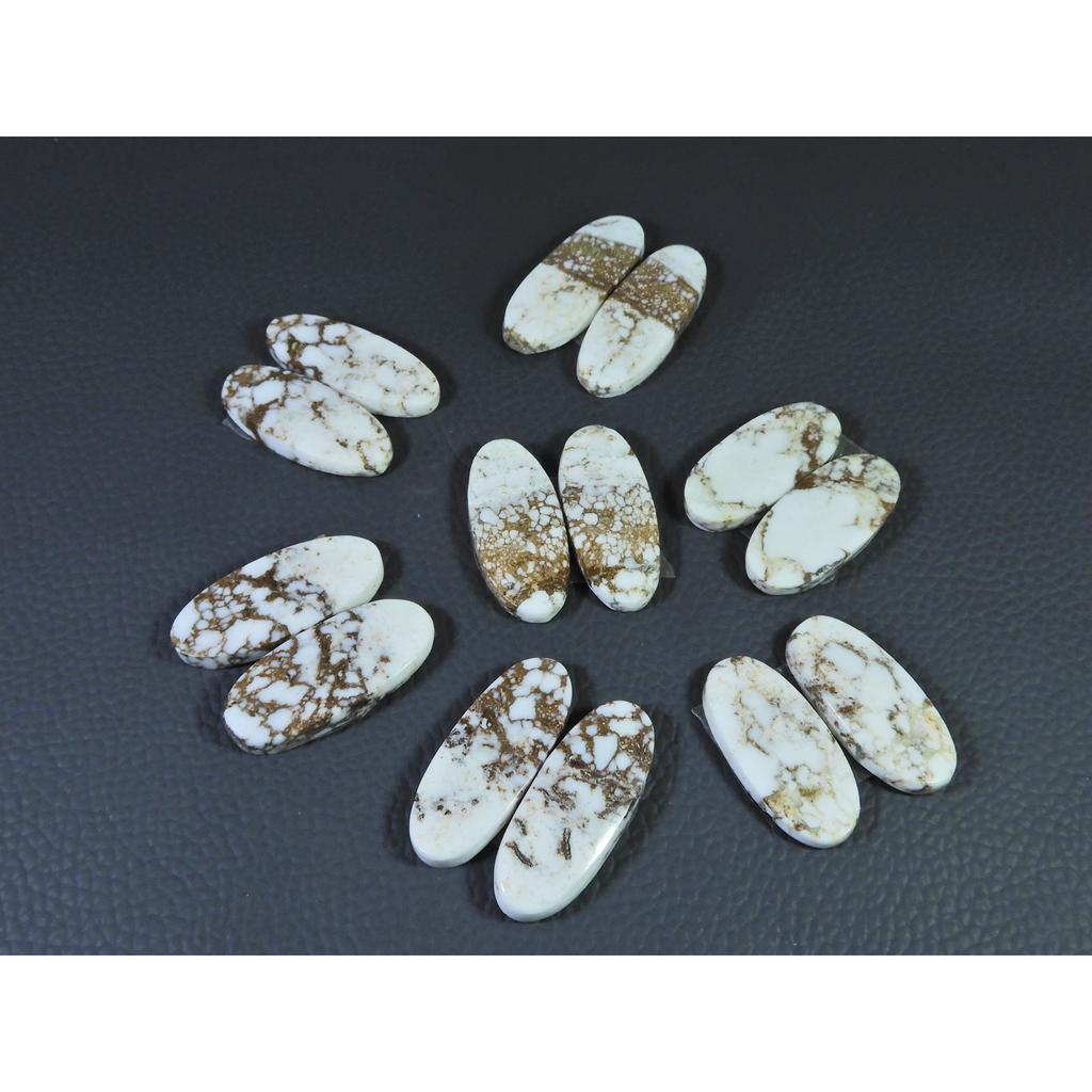 250Cts. Natural Wild horse Jasper Oval Cabochon Loose Gemstone 7Pair Lot C-1475