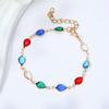 6pcs Colorful Heart Red Crystal Bracelet Women Exquisite Crystal Zircon Metal Chain Bracelets Bangles Girl Party Wedding Gifts