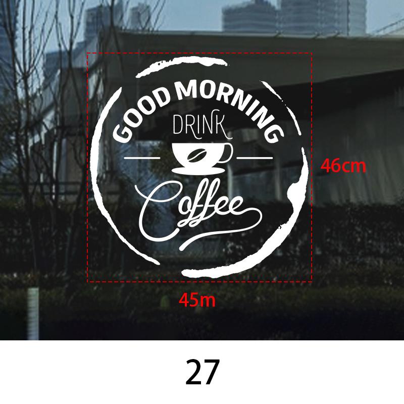 Coffee Shop Wall Sticker Cafes Ice Cream Bread Cake Wall Art Decals DIY Restaurant Milk Tea Shop Decor Sign Window Glass Film