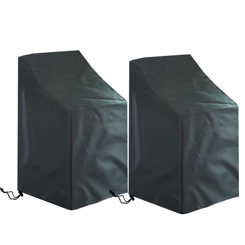 1/2pcs Stackable Patio Chair Cover 210D Oxford Waterproof Outdoor Garden Furniture Protector Covers Dustproof Chair Organizer