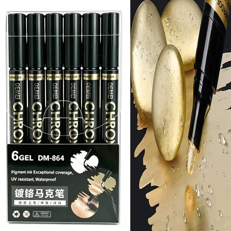 1-20Pcs Mirror Marker Pen DIY Reflective Paint Pens Mirror Markers Chrome Gold SILVER Marker Signature Car Styling Art Craftwork