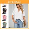 Women's V-neck Tops Short Sleeve T-shirts With Cut Out Lace Detail