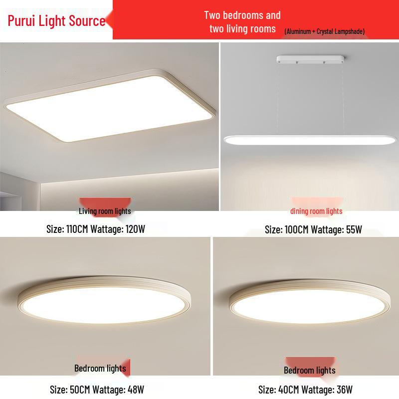 Ultra-Thin Minimalist Ceiling Light with Full Spectrum Eye Protection for Living Room or Bedroom