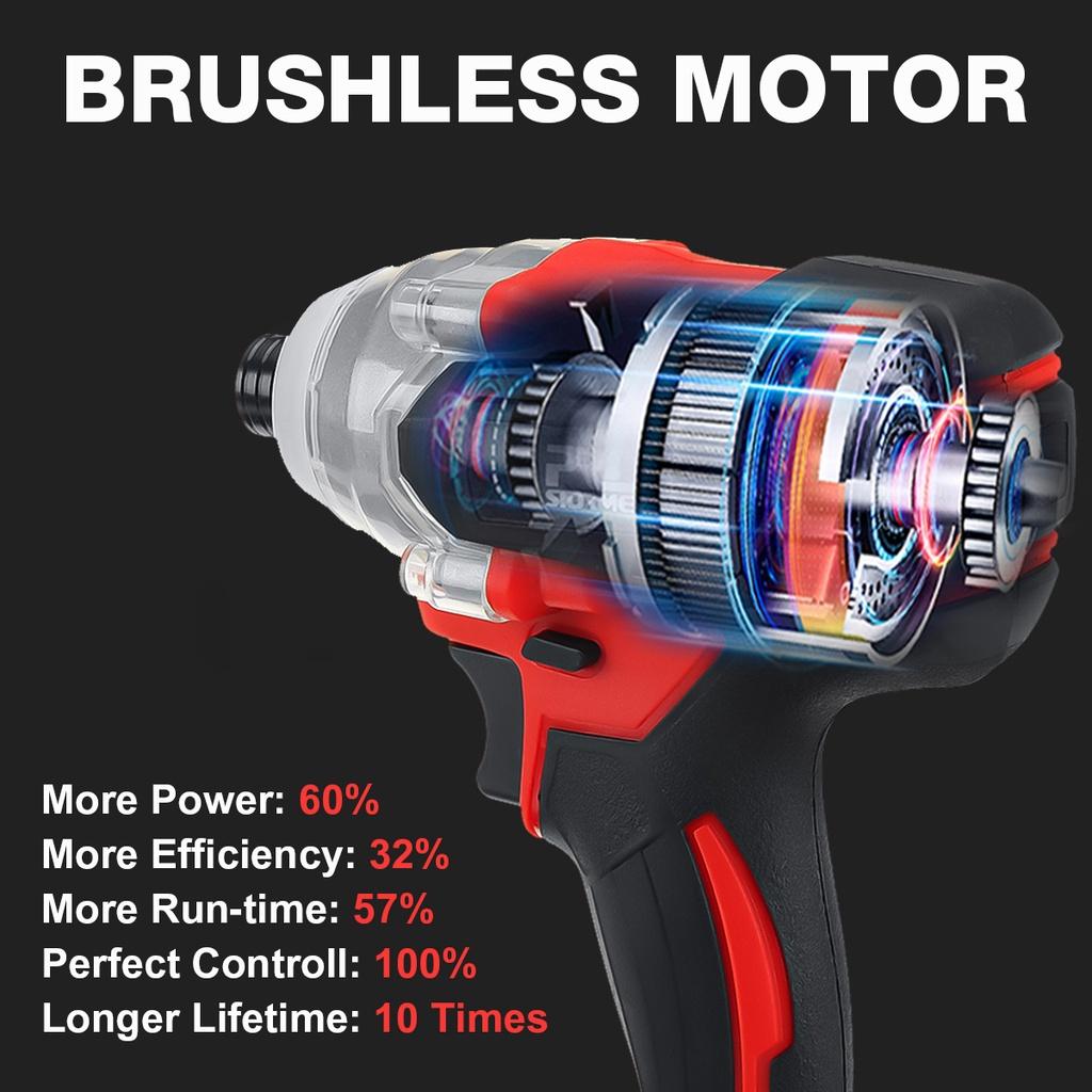588VF 0-6200 RPM Cordless Brushless Electric Screwdriver Screwdriver Impact Drill Rechargeable Driver Impact Driver Power Tools