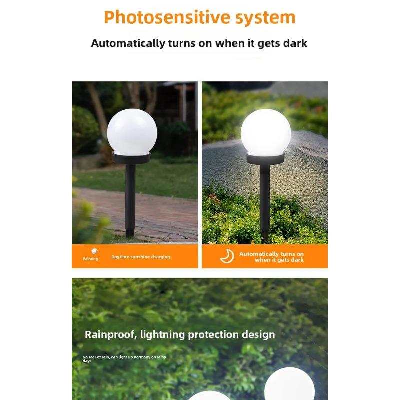 Solar Powered Ball Lawn Light Landscape Spotlight, Outdoor Spherical Courtyard Light, Suitable for Garden, Lawn, Path, and Corridor Decoration