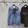 23SS B Brand Gradient Terry Cloth Hoodie with Embroidered Logo, OS Fit, Casual Hooded Sweatshirt