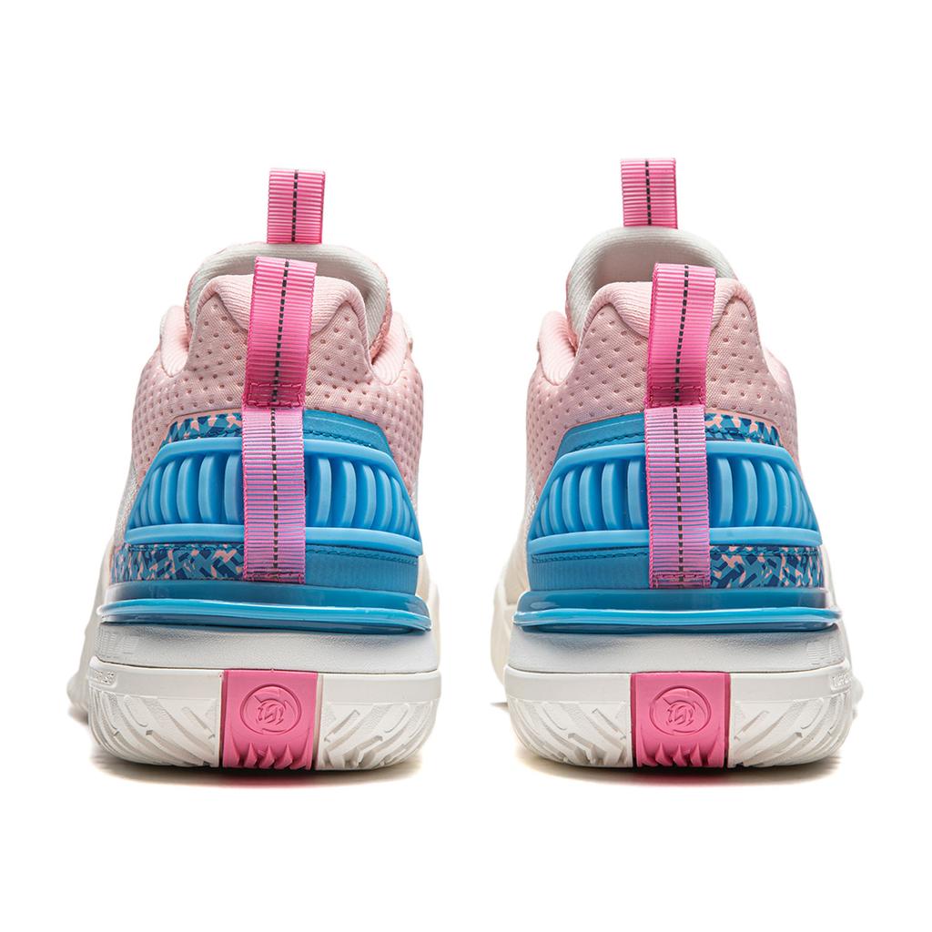 Li Ning Storm 2024 Dämpfend Atmungsaktiv Leicht Rückfedernd Niedrig geschnitten Basketballschuhe Herren Weiß Rosa ABFU017-2