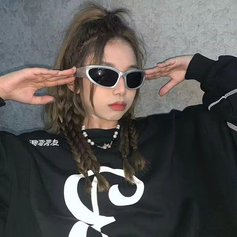 18PCS Y2K Hip-hop Steampunk Sunglasses Sports Personality Women Driving Sunglasses Cycling Glasses