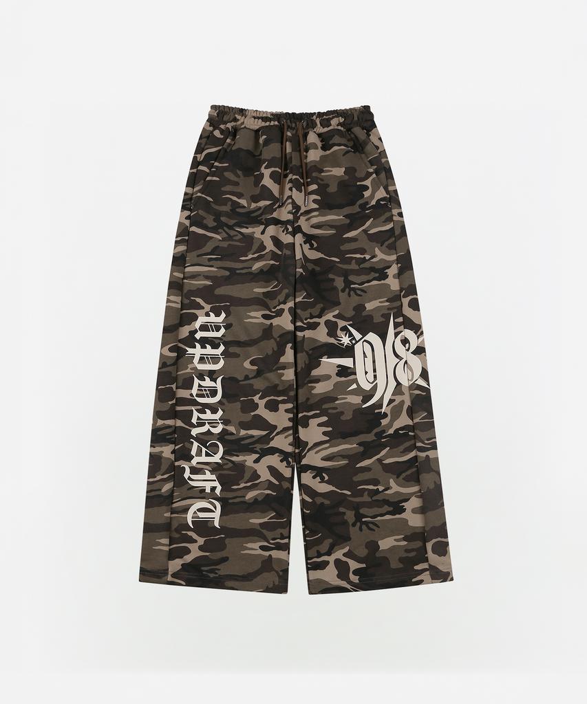 Eobdeulaepeuteu Camo Print Wide Track Pants [Brown]