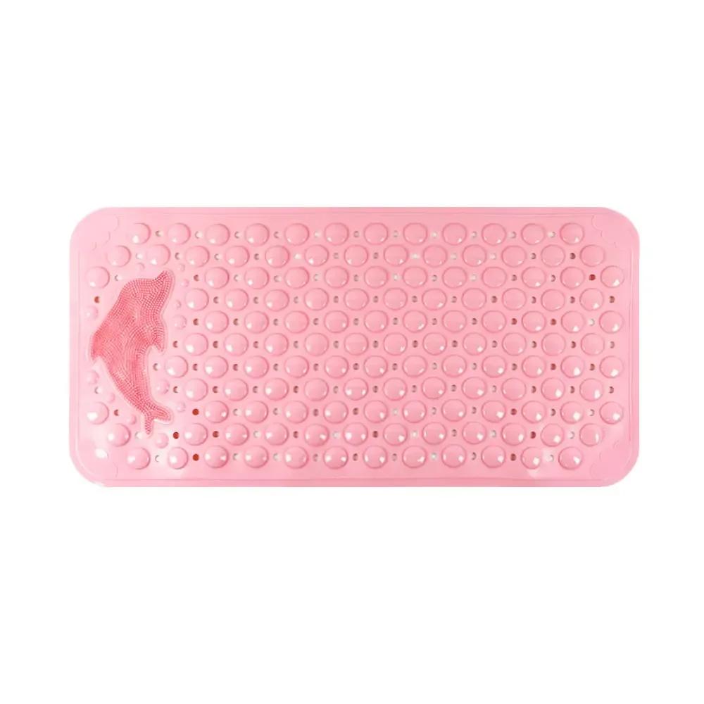 Bathroom anti-slip mat silicone world PVC shower anti-fall mat dolphin massage suction cup floor mat with drainage hole banheiro