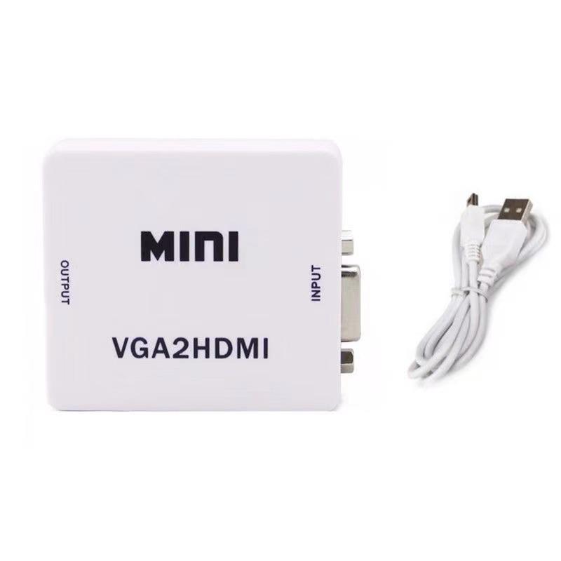 HDTV to AV Converter Box: White Series HDMI/VGA/AV Connector for Game Console to TV