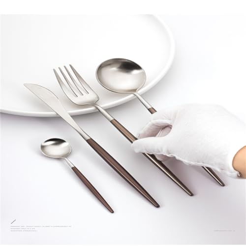 Andoo Cutlery Set Gold Stylish Tableware Stainless Steel Dinner Knife Spoon Fork Glossy Steak Table Dessert Pasta Sharp Chopsticks Chopstick Western +