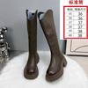 Large tube circumference boots women's versatile thick-soled high boots 2025 new autumn and winter small knight velvet warm woman