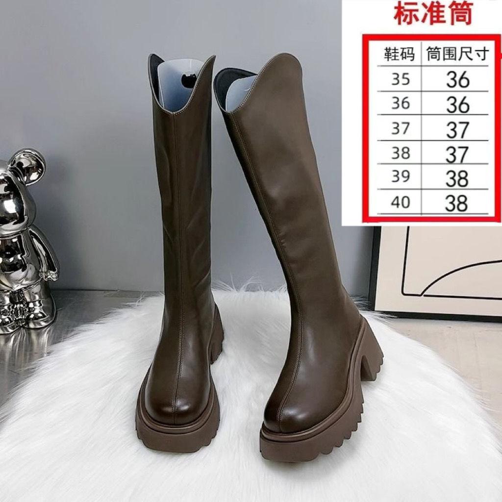 Large tube circumference boots women's versatile thick-soled high boots 2025 new autumn and winter small knight velvet warm woman