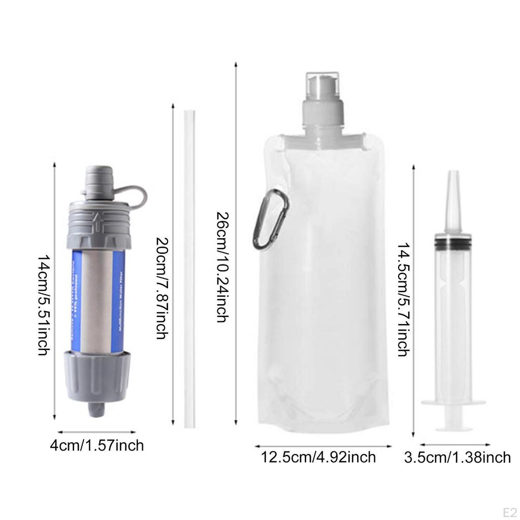 Personal Water Filter Bag Purifying Device Purifier for Backpacking