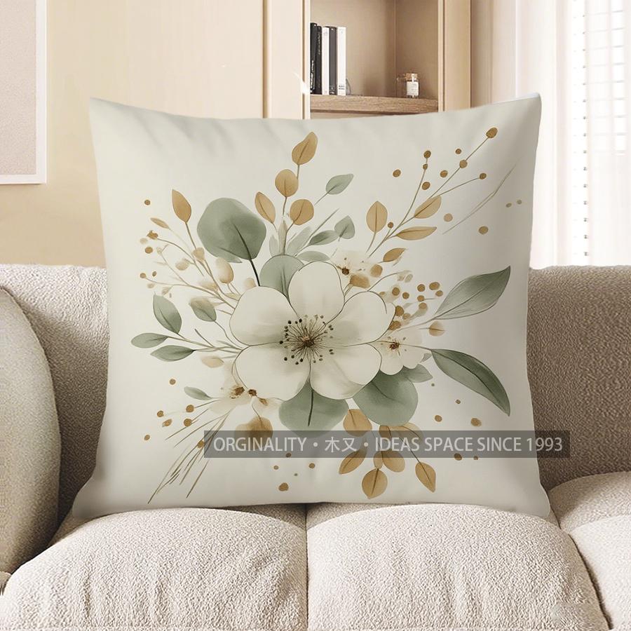 Home Decor Floral Branch Design Throw Pillow for Home Pattern Cushion Cover Suitable for Sofa Bedroom Car Pillow Cover