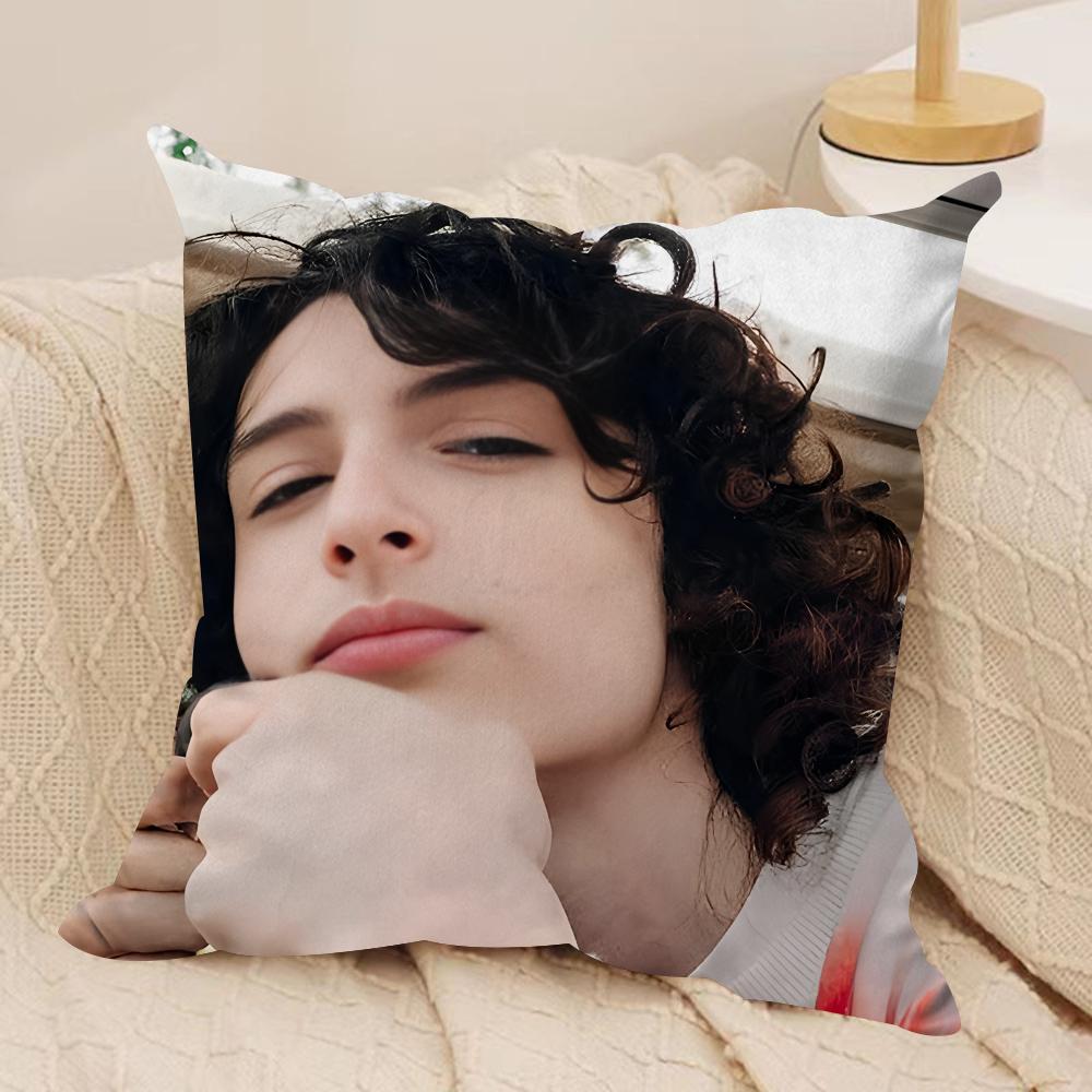 Actor FFinn WWolfhard Cushion Cover Silky Short Plush Invisible Zipper Dustproof Sofa Pillow Case for Home Decor