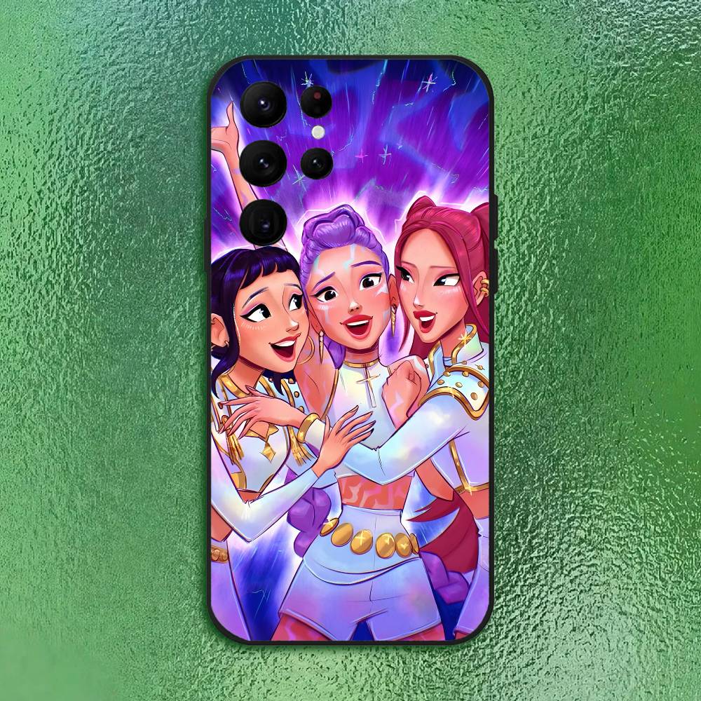 KPop Demon Hunters Handyhülle Für Samsung S Serie s21 s22 s23 s24 s25 FE Plus Classic vielseitig schwarz weiche Hülle samsung S25 Ultra purple