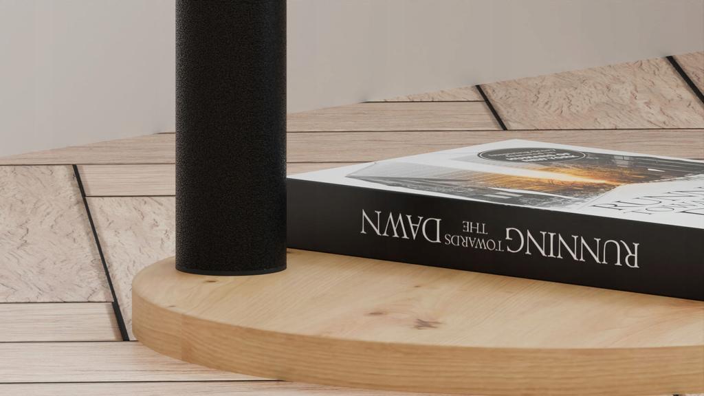 Round Loft Side Table With Shelf 30X30X80 Cm Metal Black