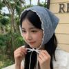 Starry Denim Hair Bandana / Star Ribbon Triangle Bandana Scarf Hair Curtain