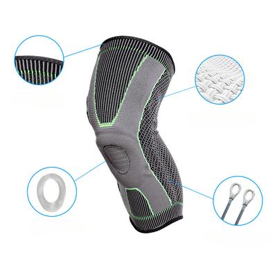 Sport-Kniescheiben, atmungsaktives gestricktes Nylon, für Herren, zum Laufen im Freien, Sportklettern, Silikon-Kniescheibe