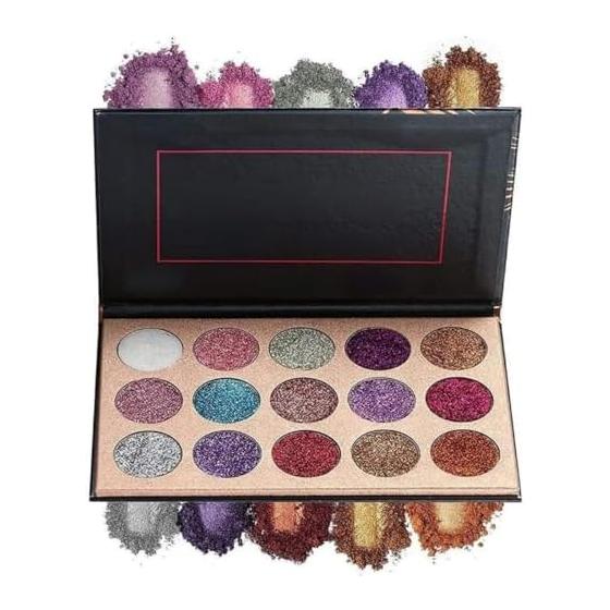 Beautifully Glazed Eyeshadow Palette with 15 Colors Long-Lasting Eyeshadow Shimmery Natural Structure Palette with Easy-to-Wear Eyeshadow