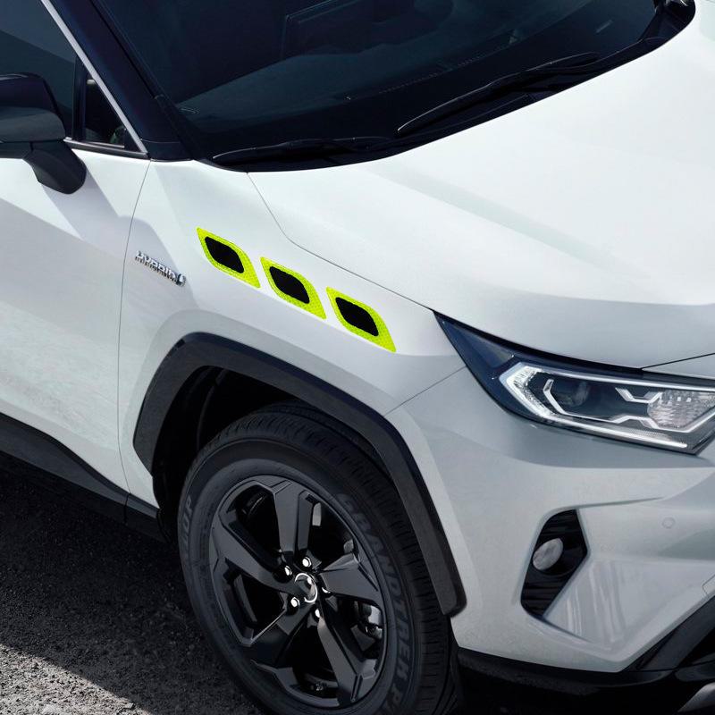 Car Side Anti-Collision Stripe - Protects Door Handle, Rearview Mirror, and Prevents Scratches. Reflective Warning Sticker for Bump Prevention.