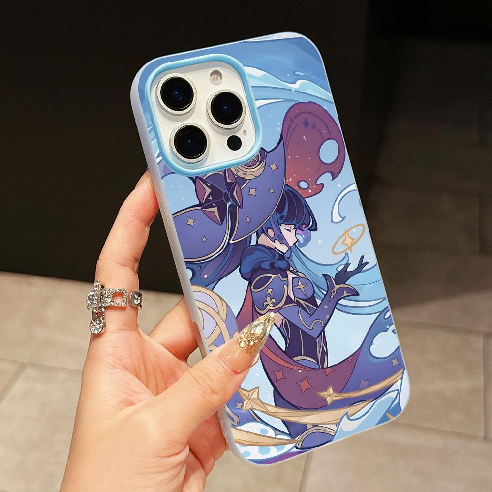 

Game GI Mona Jelly Double layer Light Blue Mobile Phone Case for iPhone 17 16 15 14 13 12 11 Air Pro Max Plus Protective iPhone 15 Pro Max