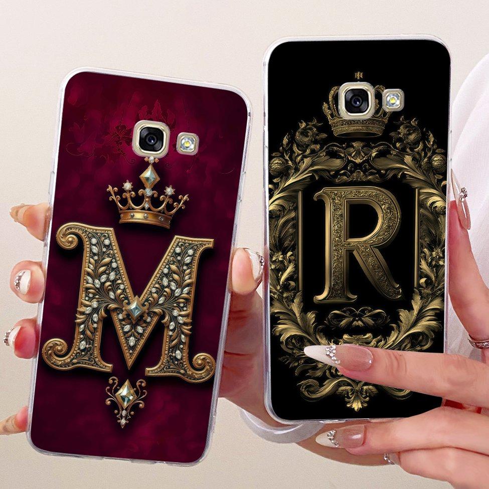 Clear For Samsung A5 2017 A520F A520K Cover For Samsung Galaxy A5 2017 Case Luxury Crown A-Z Letters 2D Flat Pattern Soft Casing