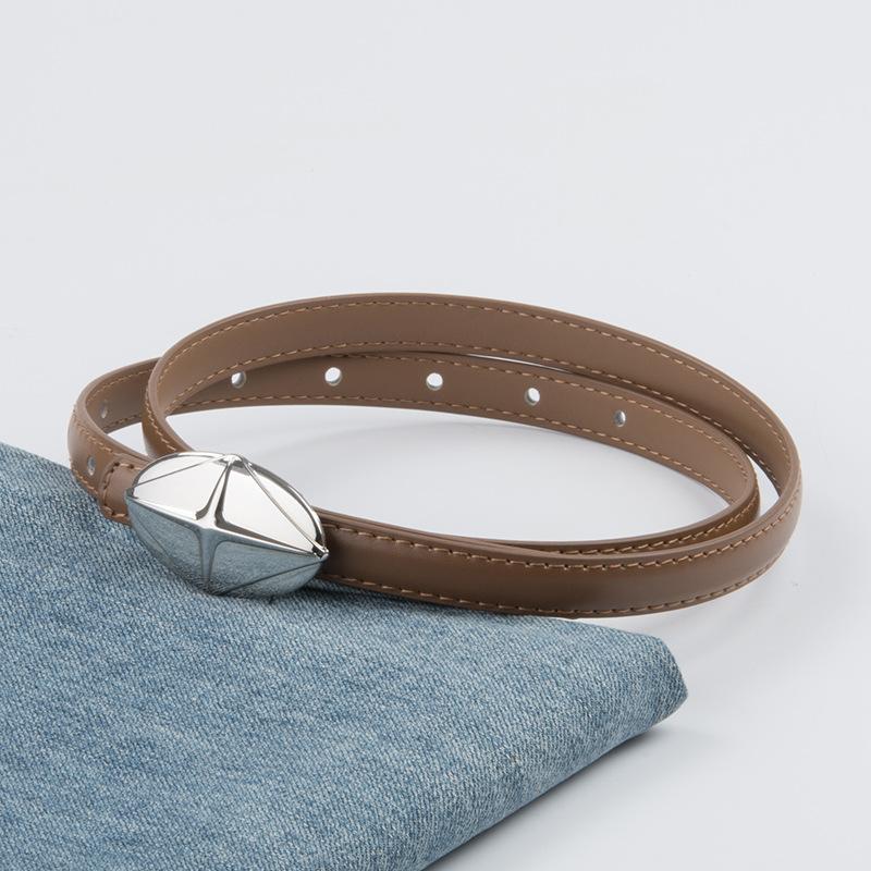 Leder Damen Feiner Gürtel Rindsleder Damen Einfacher Hong Kong Stil Mädchengürtel