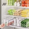 Fresh Keeping Produce Keepers Refrigerator Storage Box with Handle, Clear PET Pull Out Drawer Home Kitchen Accessories Organizer, Stackable