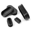 Tapones de Extremo de Cierre de Plástico Rectangular Ovalado Negro para Tubos Tubos Tapones Tapones Tapón para Pies de Mesa Patas de Silla