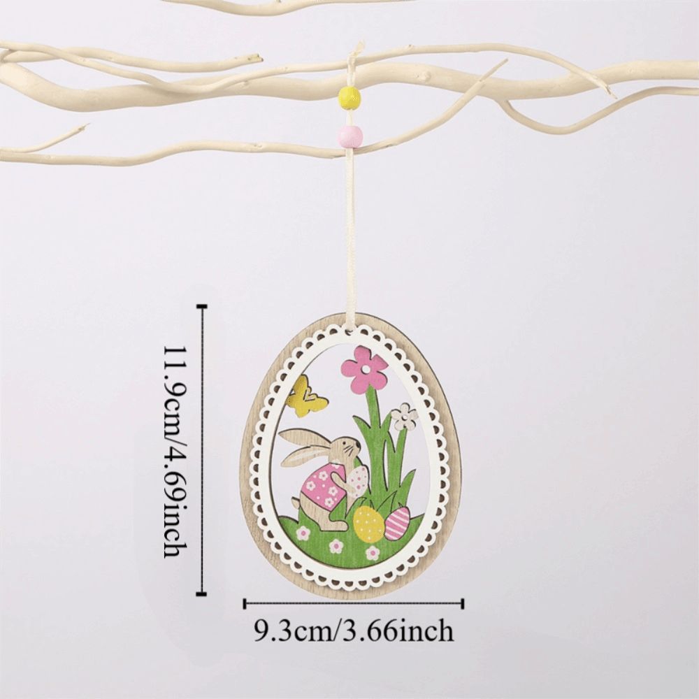 Easter Decor Easter Ornaments Wood Material Hanging Ornaments Wooden Ornaments  Outdoor Decor