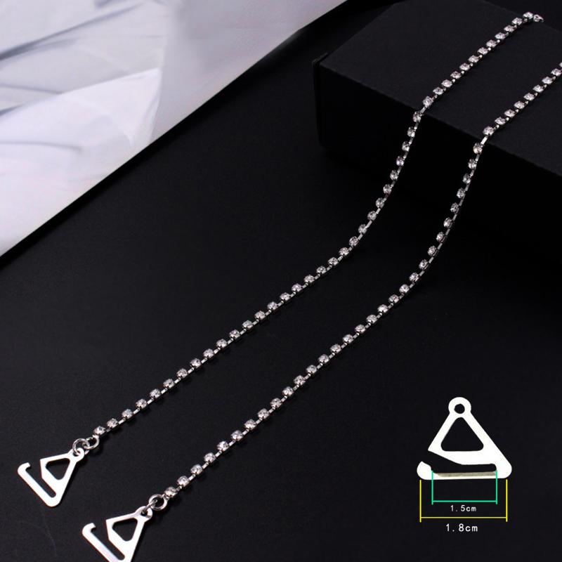 1 Paar Strass BH-Träger Unsichtbare Metall Unterwäscheträger Rutschfest Schulter Verstellbar Lingerie BH Halter Zubehör