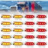 20 PCS 2.5 Inch LED Trailer Lights Kit With Screws, Front Rear Side Marker Clearance Indicators Light Lamp, Amber + Red Dc12-24V Waterproof Universal