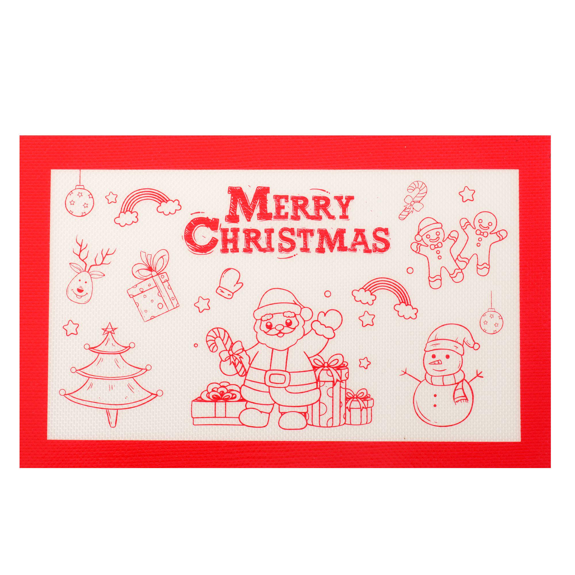

Christmas Silicone Baking Mat Oven Liner Ginger Man Christmas Tree and Snowflake for Christmas Baking Kitchen Supplies