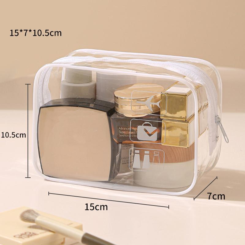 Clear Toiletry Bag Durable PVC Travel Makeup Cosmetic Organizer With Zipper Closure Travel Accessorie