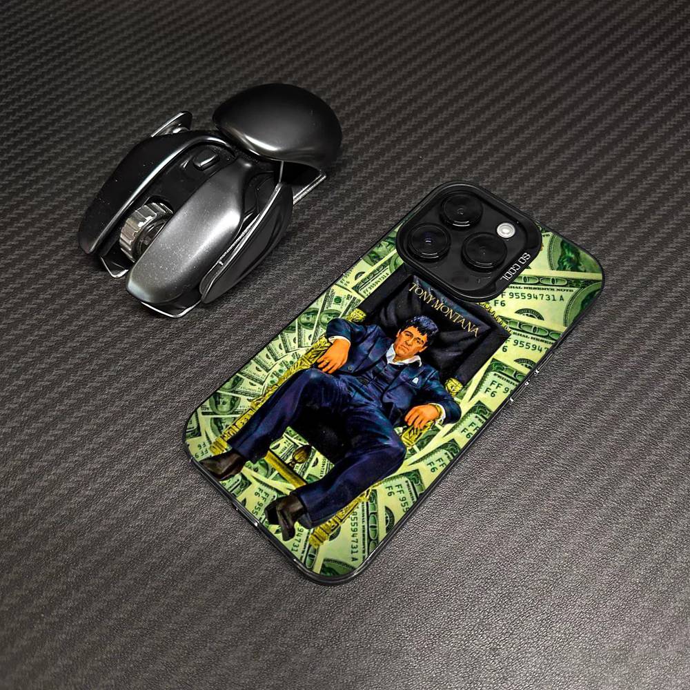 Classic S-Scarface Film Tony For IPhone 11 12 13 14 15 16 17 Pro Max Plus Colorful Black Matte Phone Cover